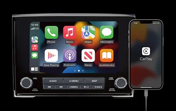 Stay connected with a standard 8" touch-screen display 2023 Nissan Titan | Banister Nissan of Chesapeake in Chesapeake VA
