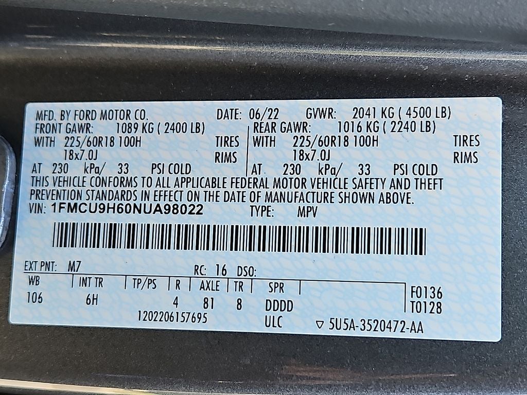 2022 Ford Escape SEL