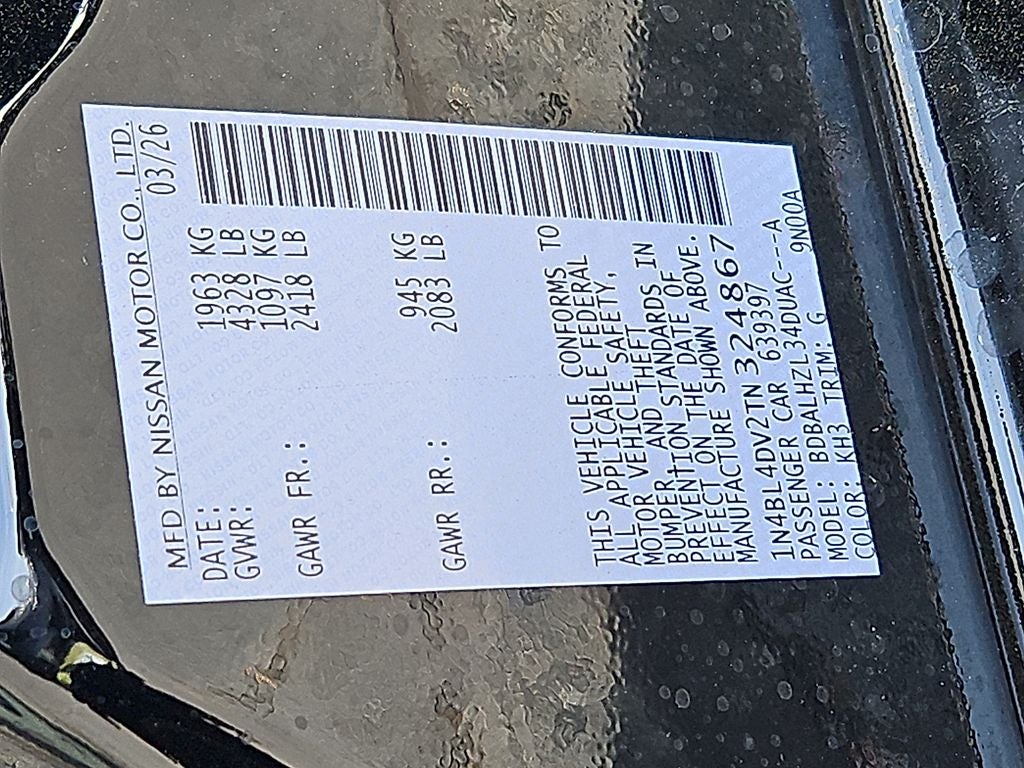 2026 Nissan Altima SV