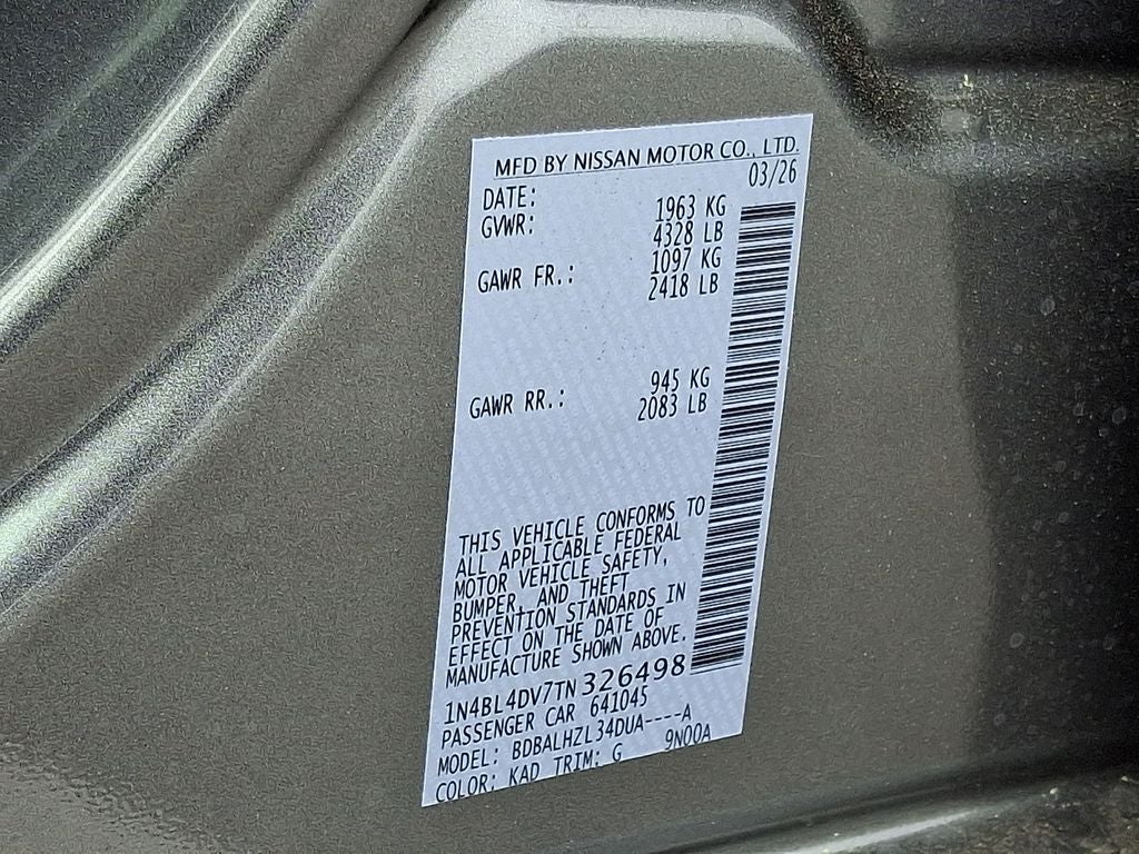2026 Nissan Altima SV