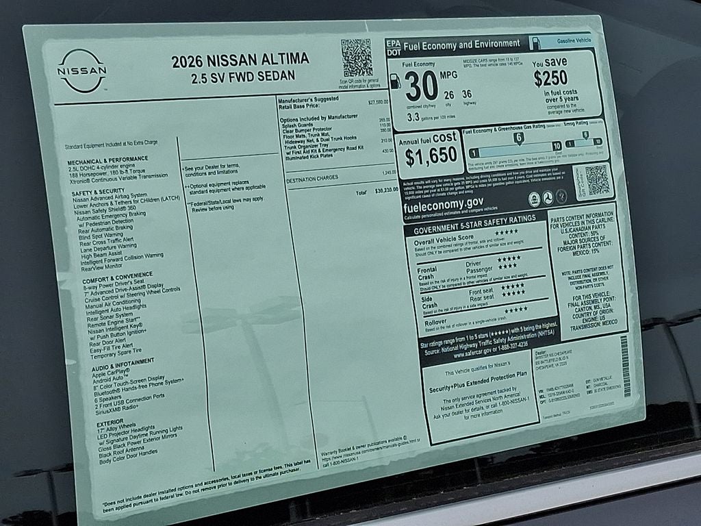 2026 Nissan Altima SV