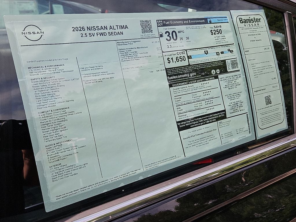 2026 Nissan Altima SV