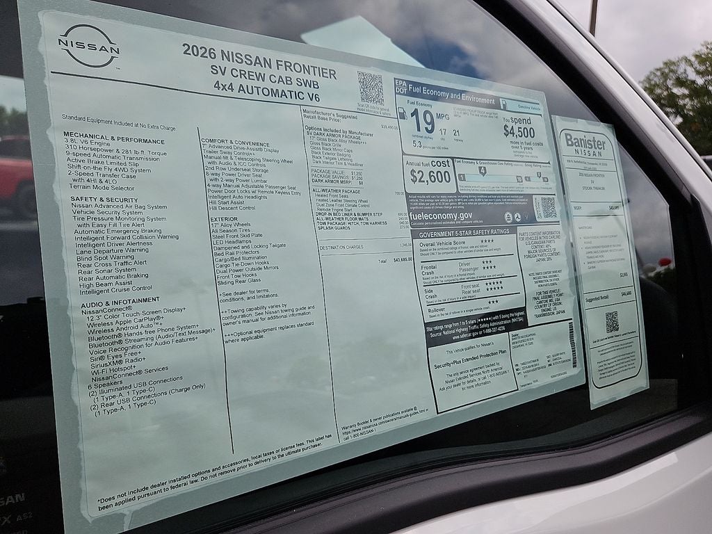 2026 Nissan Frontier SV