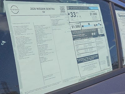 2026 Nissan Sentra SV