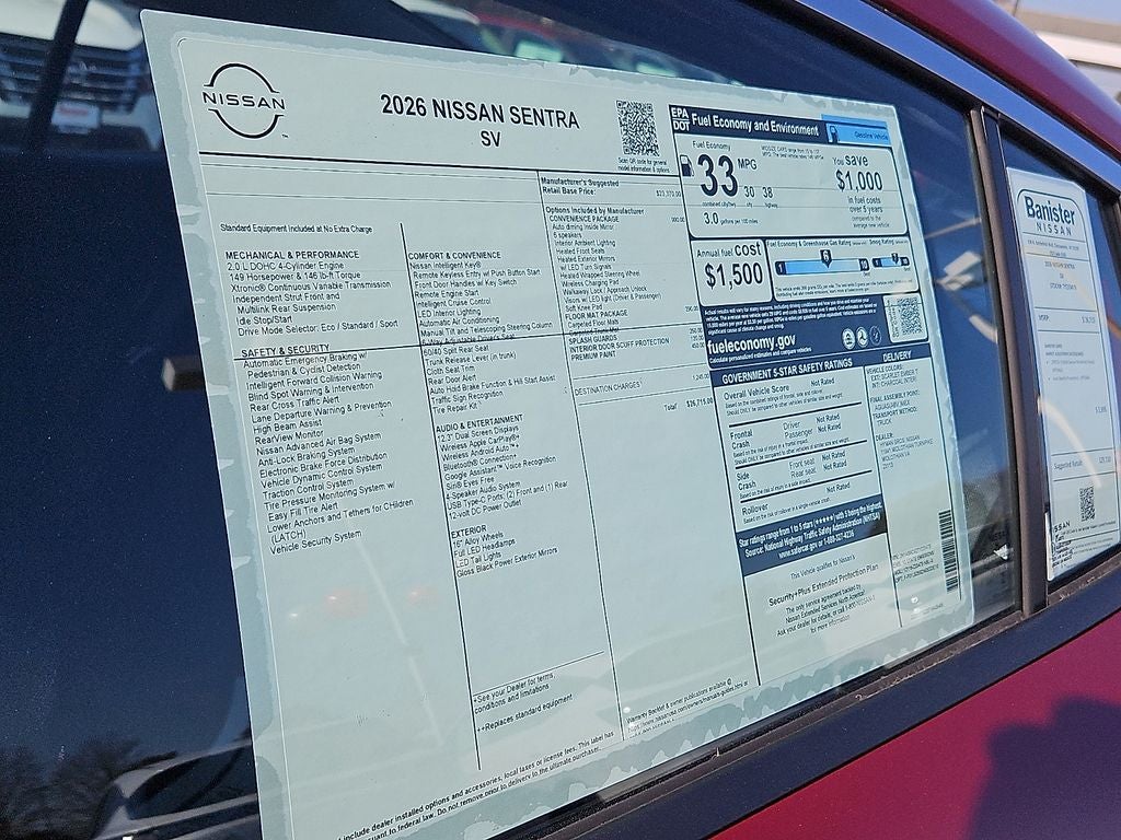 2026 Nissan Sentra SV