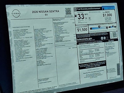 2026 Nissan Sentra SV