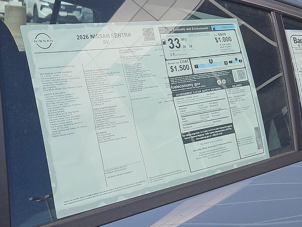 2026 Nissan Sentra SV