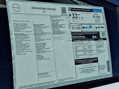 2026 Nissan Sentra SV