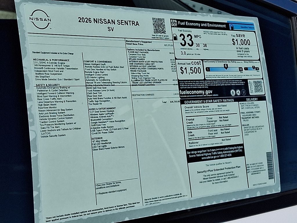 2026 Nissan Sentra SV