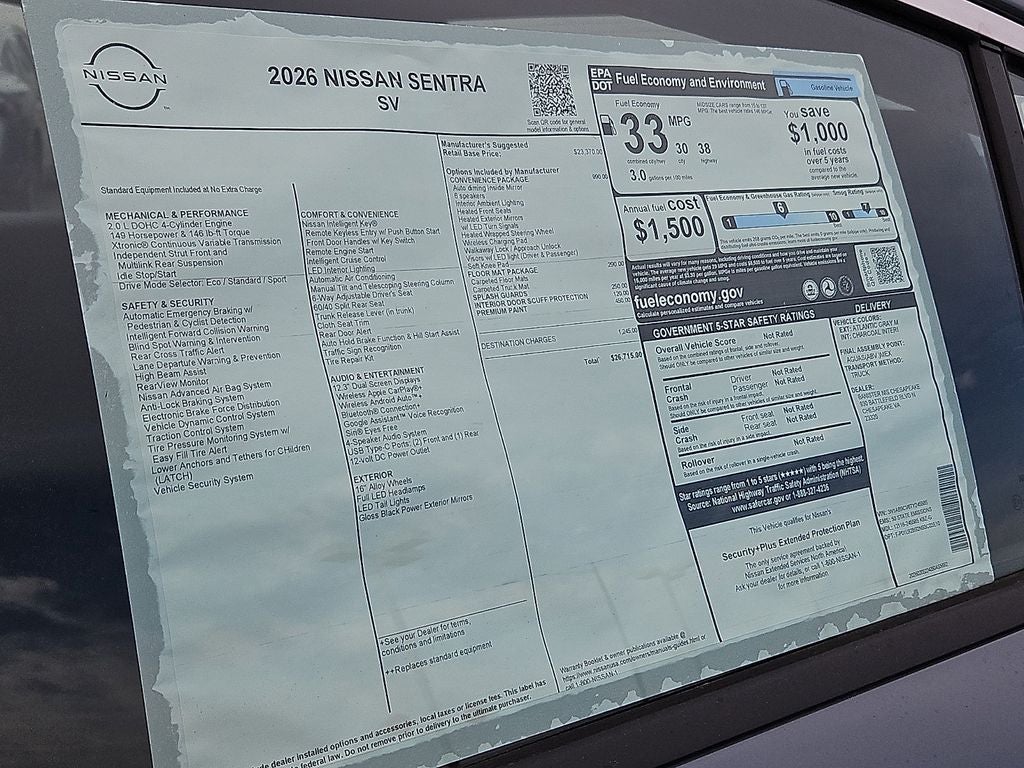 2026 Nissan Sentra SV