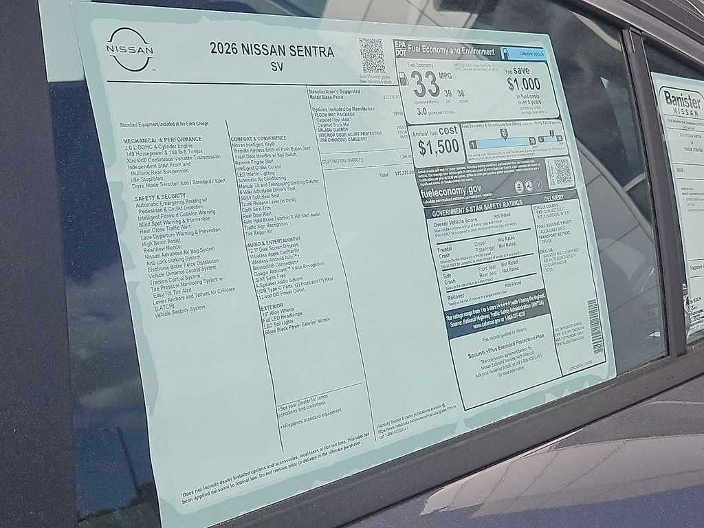 2026 Nissan Sentra SV