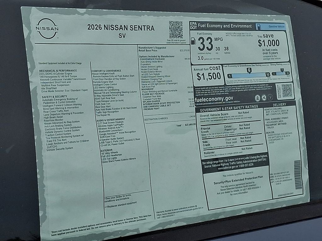 2026 Nissan Sentra SV