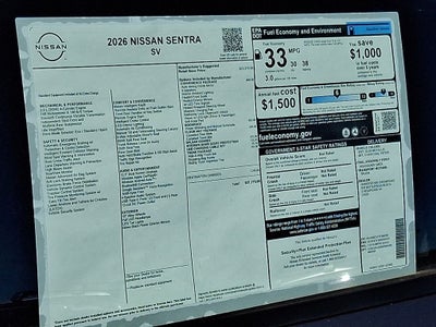2026 Nissan Sentra SV