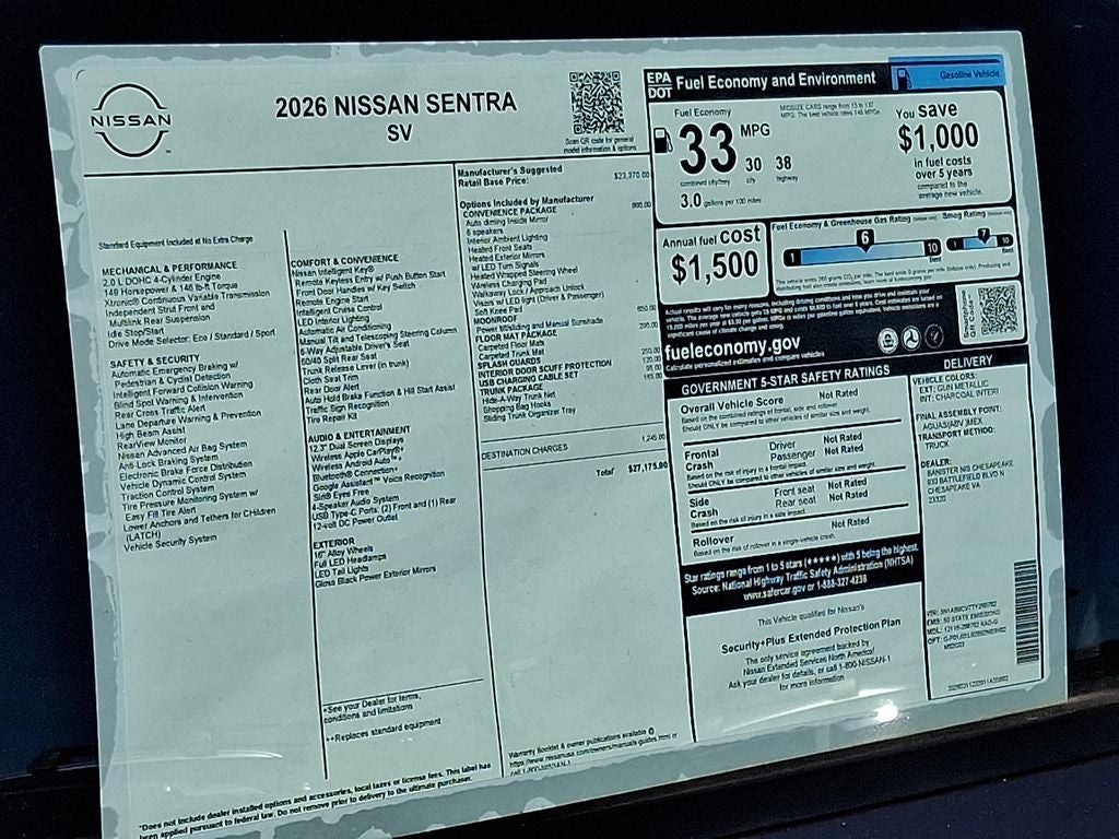 2026 Nissan Sentra SV