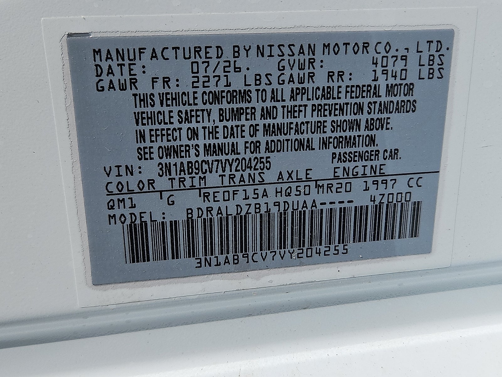 2027 Nissan Sentra SV
