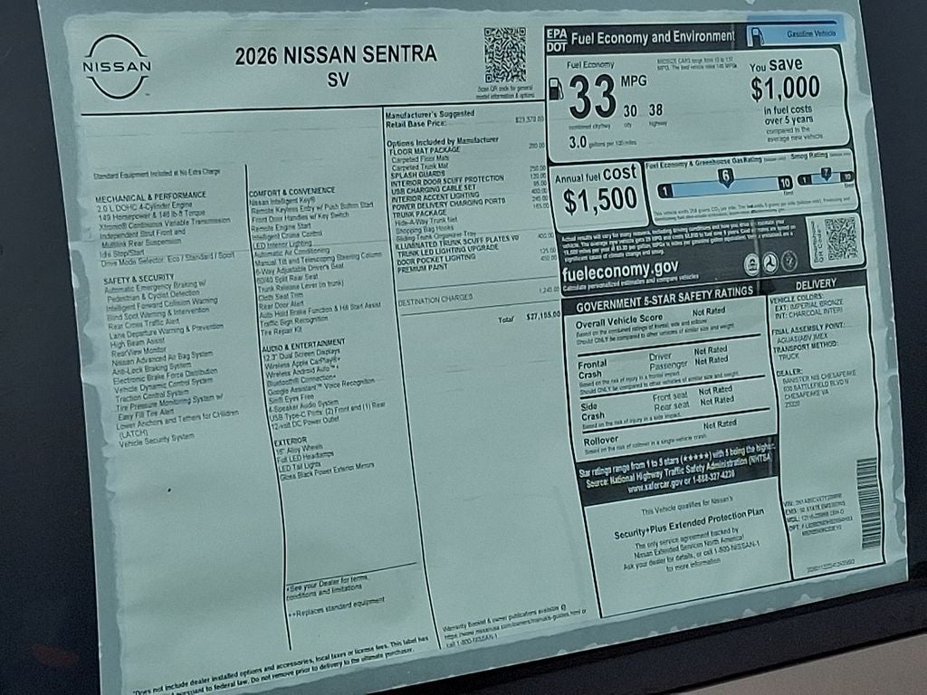 2026 Nissan Sentra SV