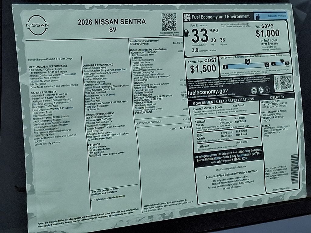 2026 Nissan Sentra SV
