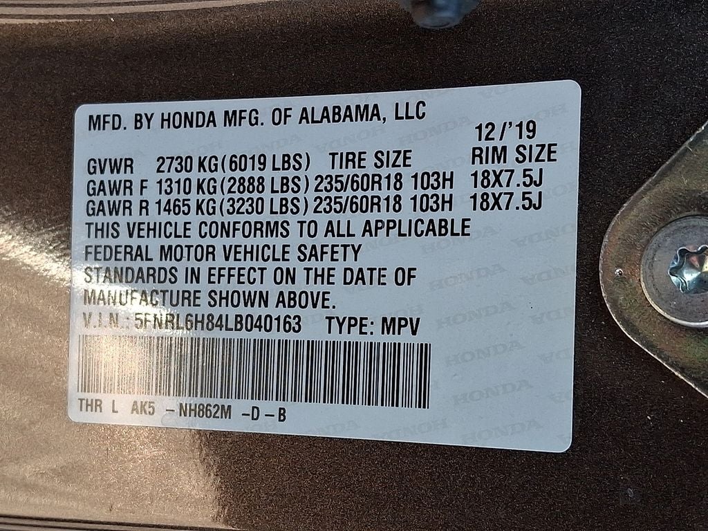 2020 Honda Odyssey Touring