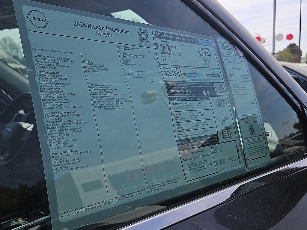 2026 Nissan Pathfinder SV