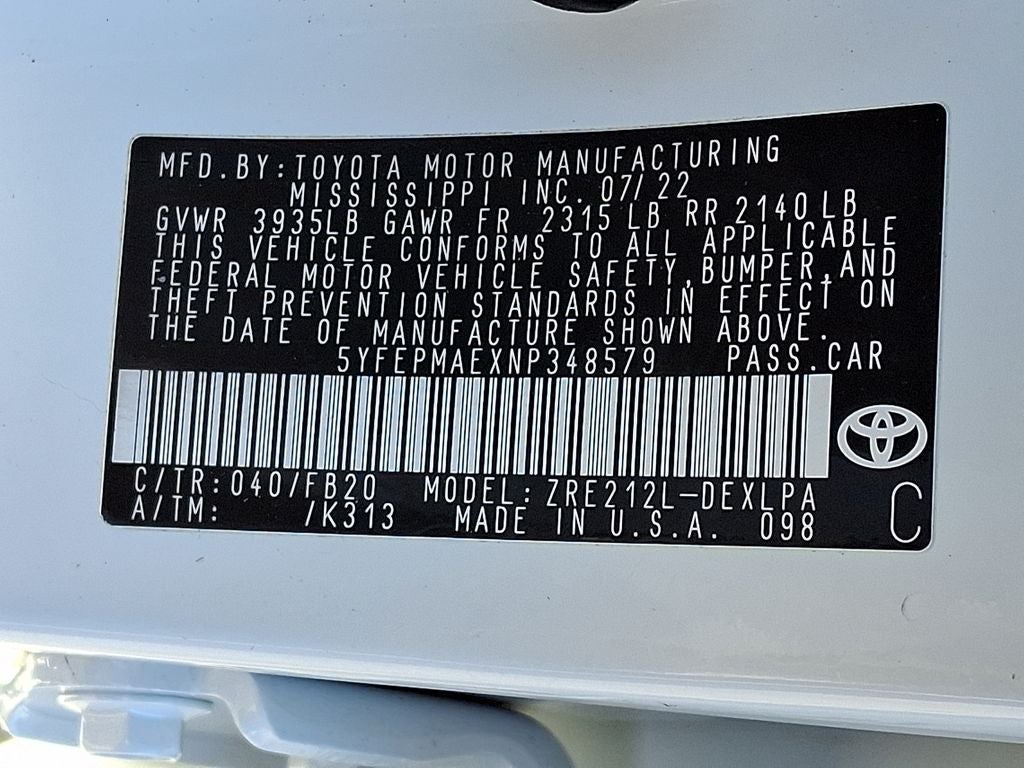 2022 Toyota Corolla LE