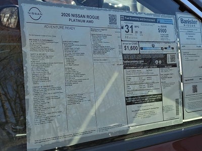 2026 Nissan Rogue Platinum