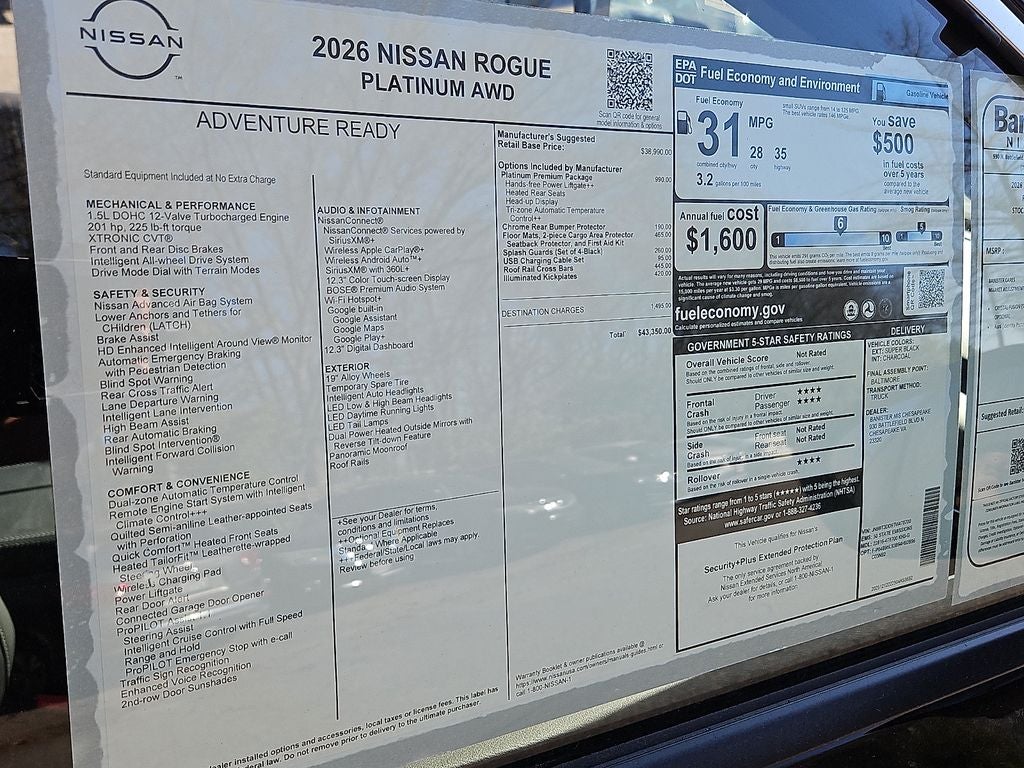 2026 Nissan Rogue Platinum