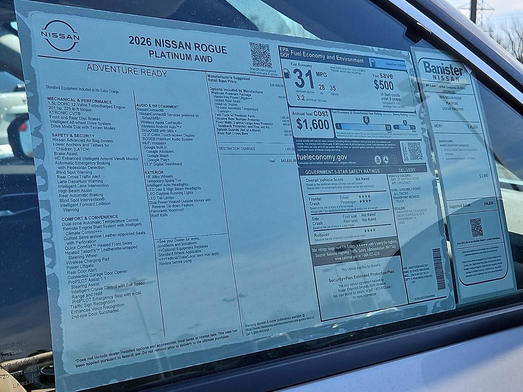 2026 Nissan Rogue Platinum