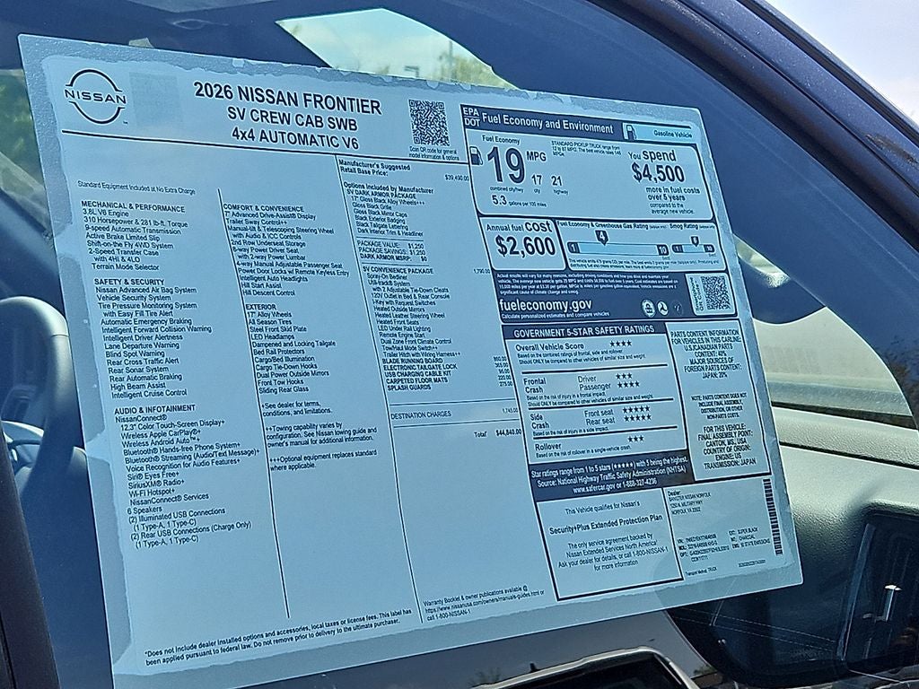2026 Nissan Frontier SV