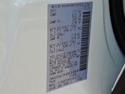 2026 Nissan Frontier SV