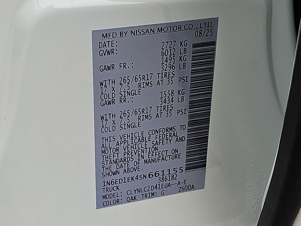 2025 Nissan Frontier SV