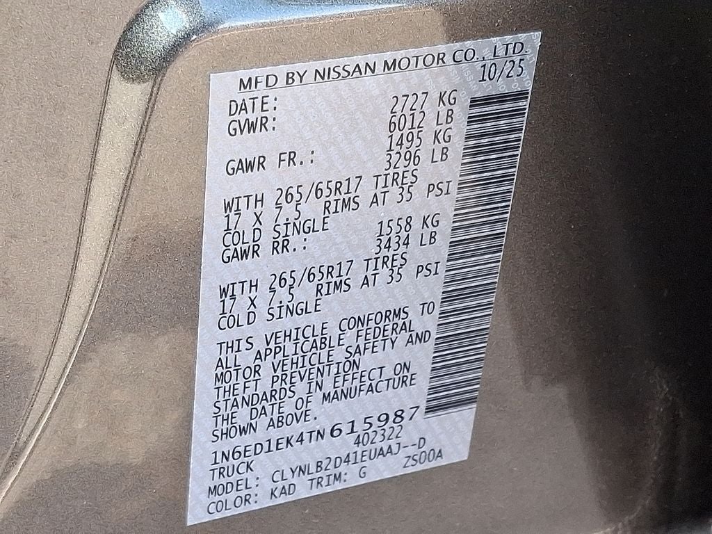 2026 Nissan Frontier SV