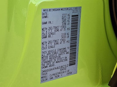 2026 Nissan Frontier PRO-4X