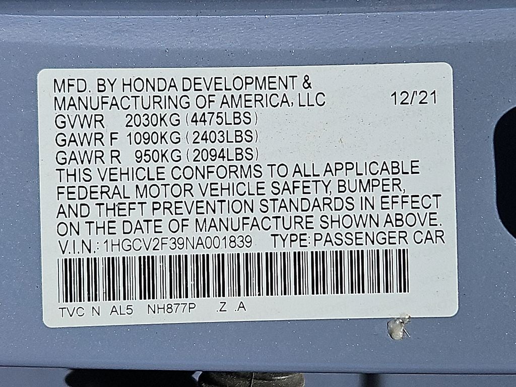 2022 Honda Accord Sport 2.0T