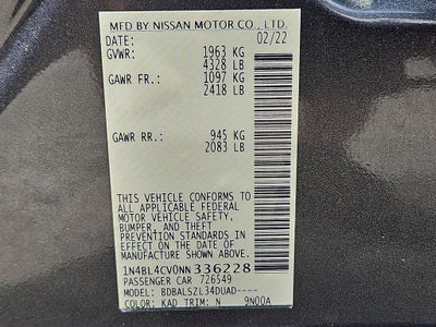 2022 Nissan Altima SR FWD