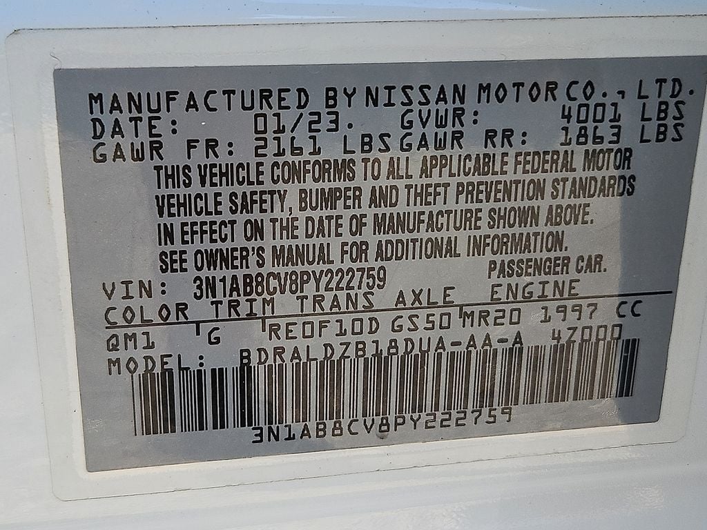 2023 Nissan Sentra SV Xtronic CVT
