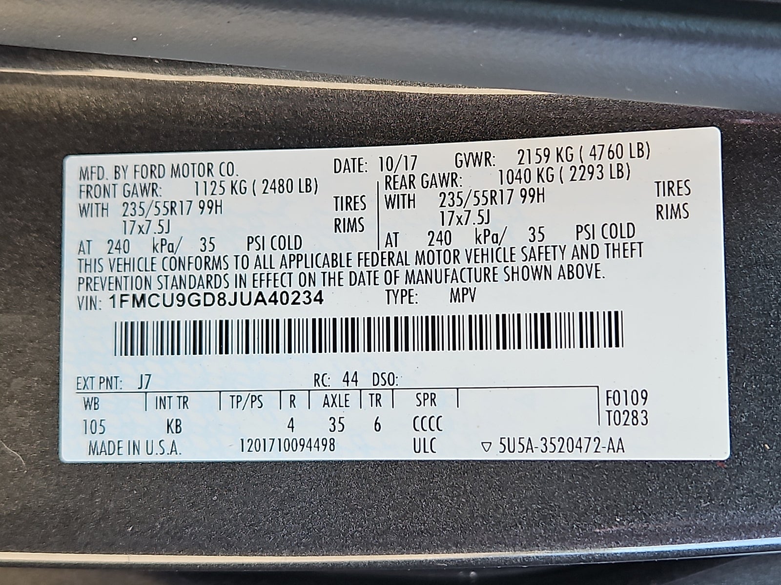 2018 Ford Escape SE