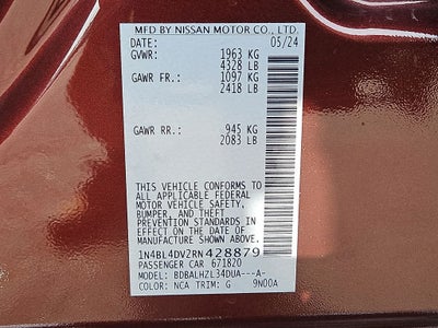 2024 Nissan Altima 2.5 SV