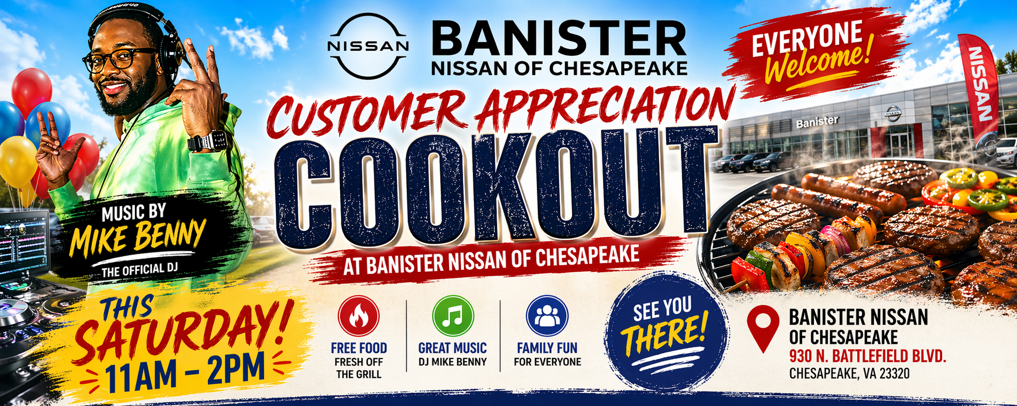 Cookout Appreciation cookout at Banister Nissan of Chesapeak