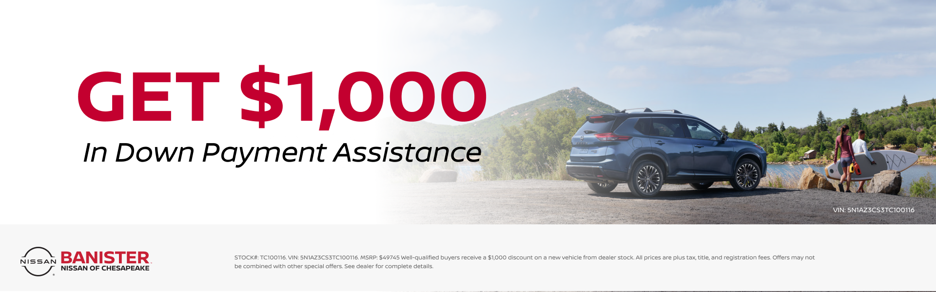 $1,000 in down payment assistance.